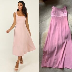 Custom Made Pink Empire Waisted Back Tie Bow Gown Small S